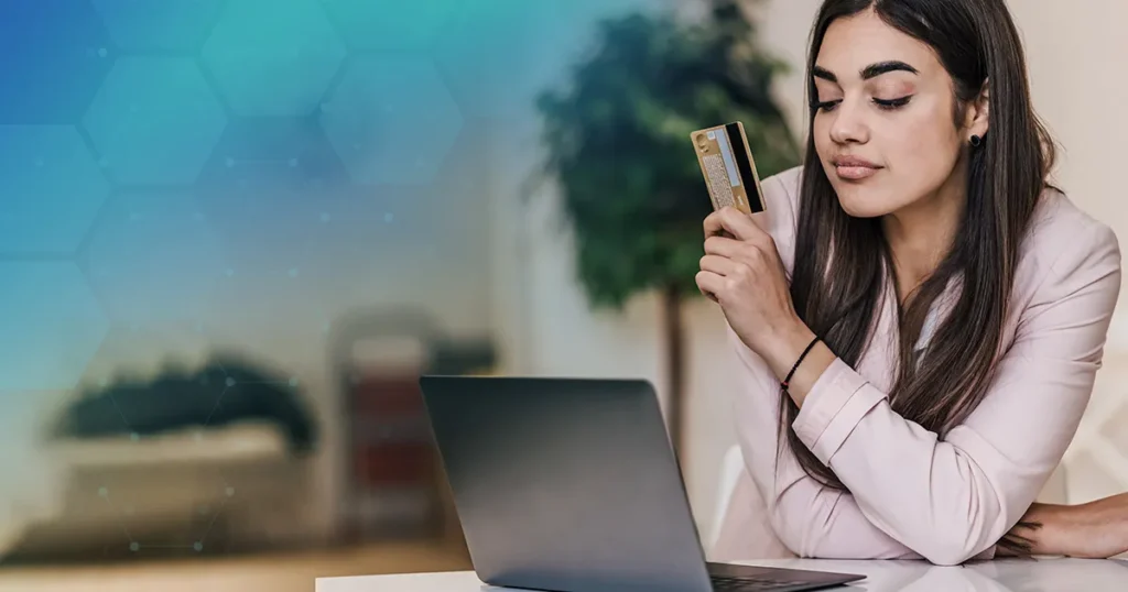 Woman Holding Credit Card