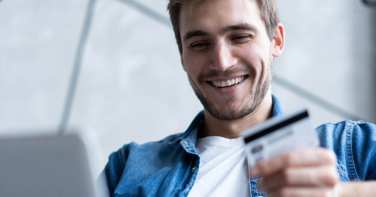 Happy Man with Credit Card